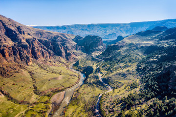 Mountain River and Road, taken in April 2019\r\n' taken in hdr