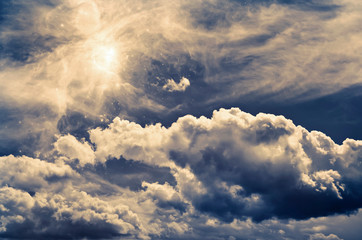 Wall Mural - mystical stormy magic mystic sky with huge clouds