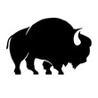 Abstract silhouette of bison .Vector badge