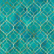 canvas print picture - Watercolor abstract geometric seamless pattern. Arab tiles. Kaleidoscope effect. Watercolour vintage mosaic texture