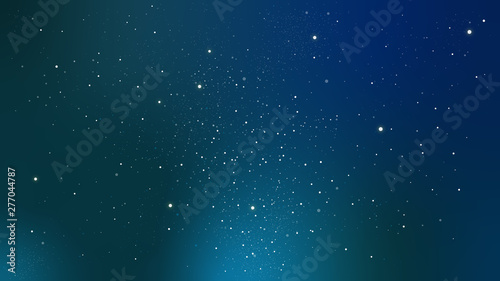 星がキラキラ光る夜空 宇宙のイラスト ブルー Wall Mural Tomomimo