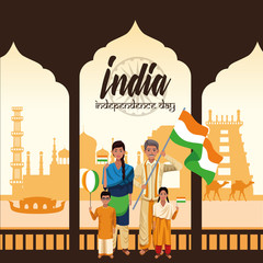 Poster - India independence day card