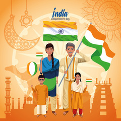 Poster - India independence day card