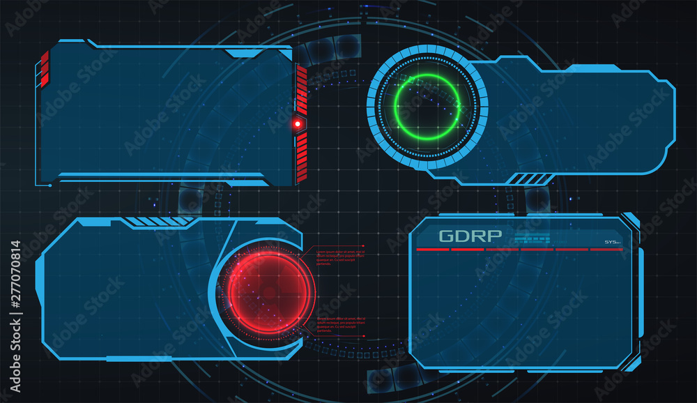 HUD UI GUI futuristic user interface screen elements set . Futuristic ...