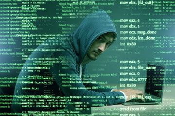 hacker in digital security concept