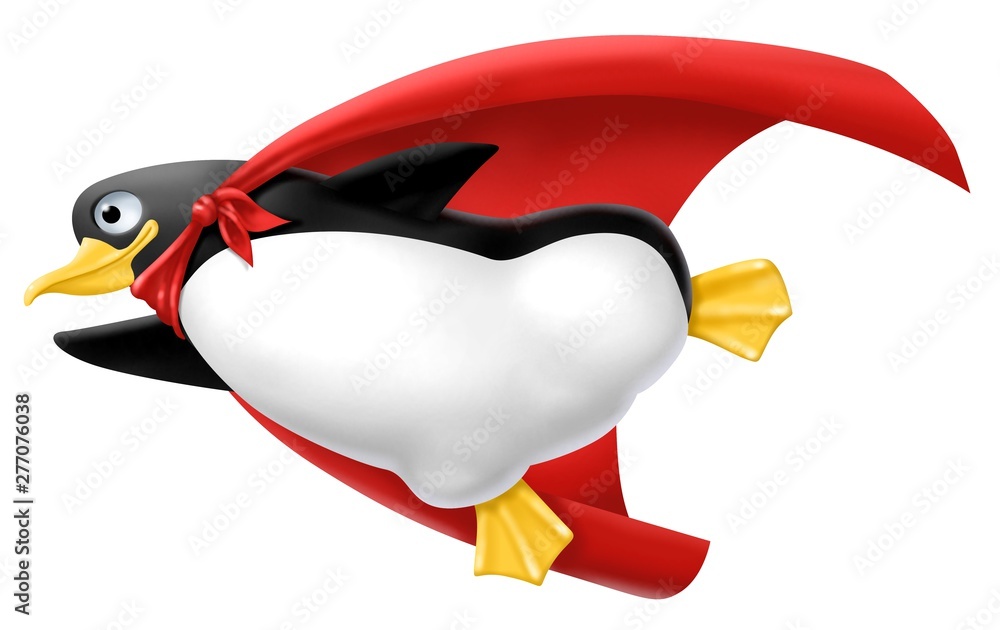 super pinguino volante  - obrazy, fototapety, plakaty 