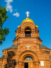 Wall Mural - View of the Alexander Nevsky Cathedral in Novosibirsk, Siberia, Russia