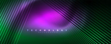 Vector Neon Light Lines Concept, Abstract Background