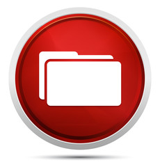 Wall Mural - Folder icon Promo Red Round Button