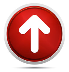 Wall Mural - Up arrow icon Promo Red Round Button