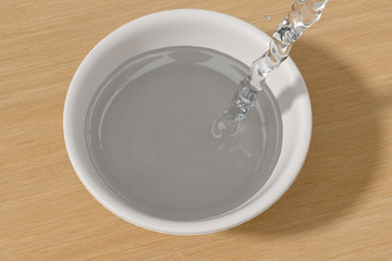 Wall Mural - A bowl of water and splashing liquid, 3d rendering.