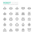 Collection of robots line icons. 48x48 Pixel Perfect. Editable stroke