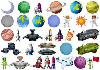 Wall Mural - set of galaxy element