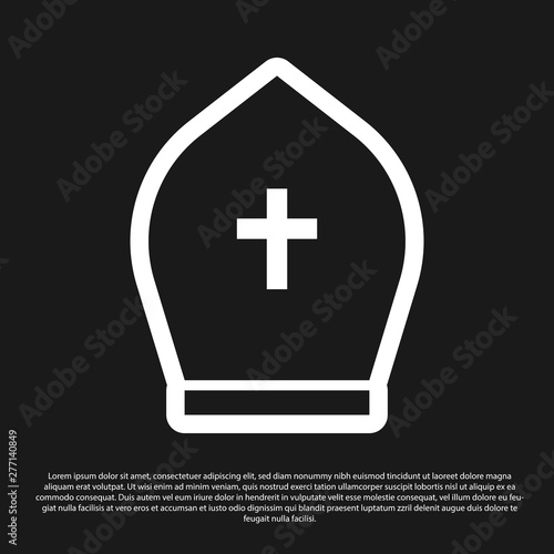 Fotomural Black Pope hat icon isolated on black background