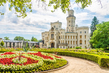 View At The Garden And Castle Of Hluboka In Czech Republic