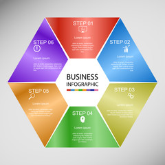 Business InfoGraphics, Geometry, Hexagon Design, Marketing presentation , section banner