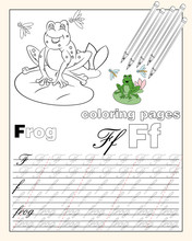 Illustration_6_coloring Pages Of The English Alphabet With Animal Drawings With A String For Writing English Letters