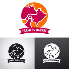 farm animals market logo