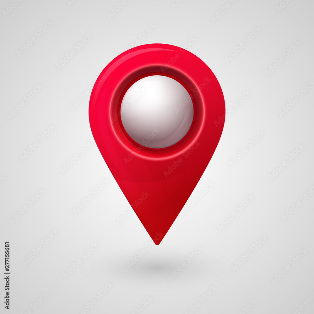 Map location pointer 3d pin with glowing glass bubble. Navigation icon ...