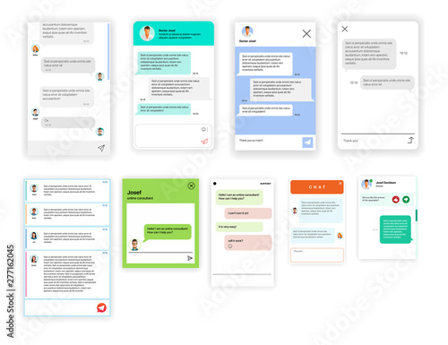 Set Of Online Chat Rooms For Websites And Mobile