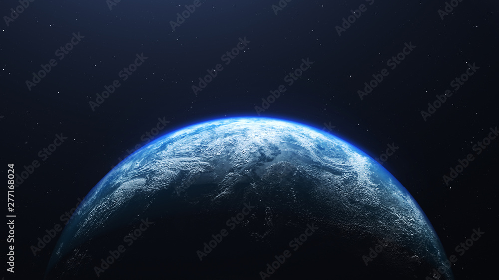 Earth planet viewed from space , 3d render of planet Earth, elements of this image provided by NASA - obrazy, fototapety, plakaty 