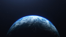 Earth Planet Viewed From Space , 3d Render Of Planet Earth, Elements Of This Image Provided By NASA