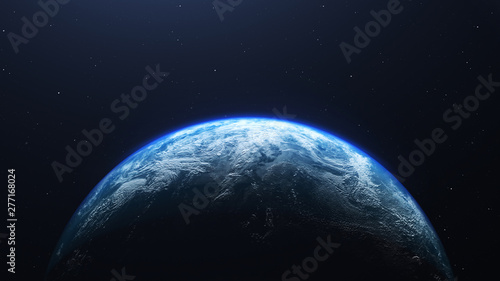 Fotografía Earth planet viewed from space , 3d render of planet Earth, elements of this ima