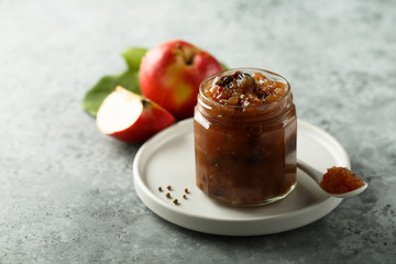 Wall Mural - Homemade apple chutney with raisins