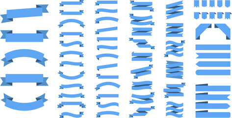 ribbon or banner vector set. flat vector ribbons banners isolated background. ribbon blue colored. s