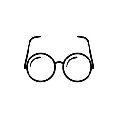 Glasses icon. Flat vector illustration in black on white background. EPS 10