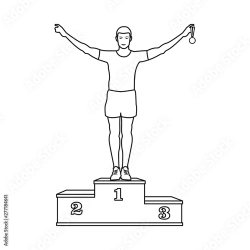 Fotomural Vector illustration of exercise and sprinter logo