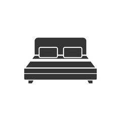 Poster - Bed icon template black color editable. Double bed symbol vector sign isolated on white background. Simple logo vector illustration for graphic and web design.