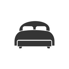 Poster - Bed icon template black color editable. Double bed symbol vector sign isolated on white background. Simple logo vector illustration for graphic and web design.