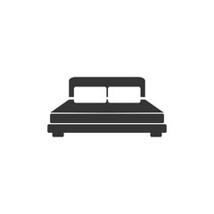 Poster - Bed icon template black color editable. Double bed symbol vector sign isolated on white background. Simple logo vector illustration for graphic and web design.
