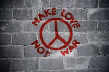 Make Love Not War Graffiti On The Wall