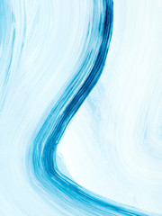 Blue creative abstract hand painted background with brush strokes, wallpaper, texture