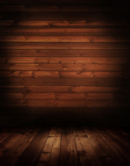 Wall Mural - wooden interior room with wooden floor and wall