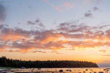 Wall Mural - sunset colors and clouds