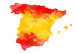 Abstract watercolor map of Spain