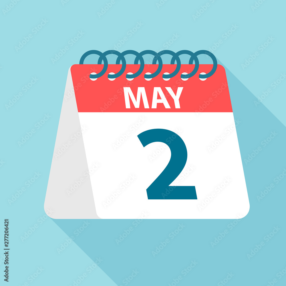 May 2 - Calendar Icon. Vector illustration of one day of month ...
