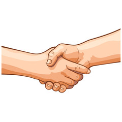 handshake. vector image in a realistic style. comics style graffiti. image isolated on white backgro