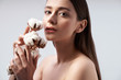 © Yakobchuk Olena - Beautiful lady with decorative cotton posing in studio