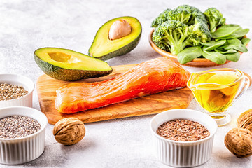Sticker - Animal and vegetable sources of omega-3 acids.
