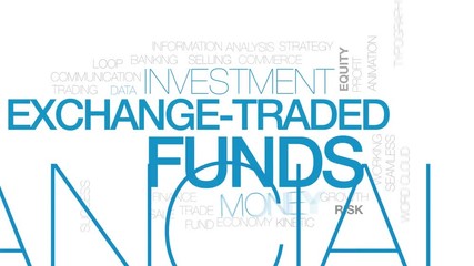 Sticker - Exchange-traded funds animated word cloud. Kinetic typography.