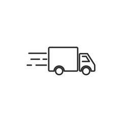 Leinwandbilder - Truck Car icon template black color editable. Delivery Truck symbol vector sign isolated on white background. Simple logo vector illustration for graphic and web design.
