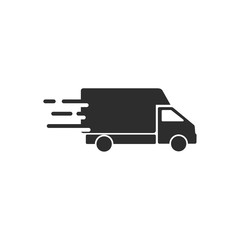 Leinwandbilder - Truck Car icon template black color editable. Delivery Truck symbol vector sign isolated on white background. Simple logo vector illustration for graphic and web design.
