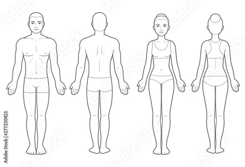 Cuadros en Lienzo Male and female body chart