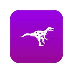 Poster - Ornithopod dinosaur icon digital purple for any design isolated on white vector illustration