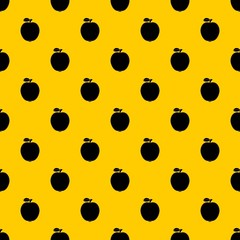 Wall Mural - Black apple pattern seamless vector repeat geometric yellow for any design