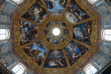 Panoramic View Of Interior Cupola Of The Medici Chapels (Cappelle Medicee)